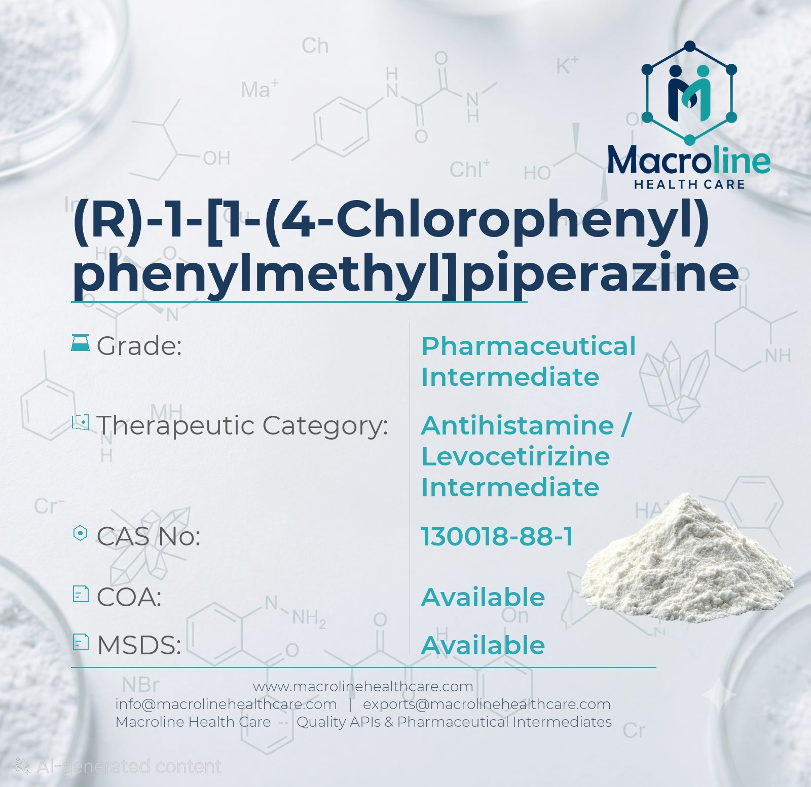 (R)-1-[1-(4-Chlorophenyl)phenylmethyl]piperazine
