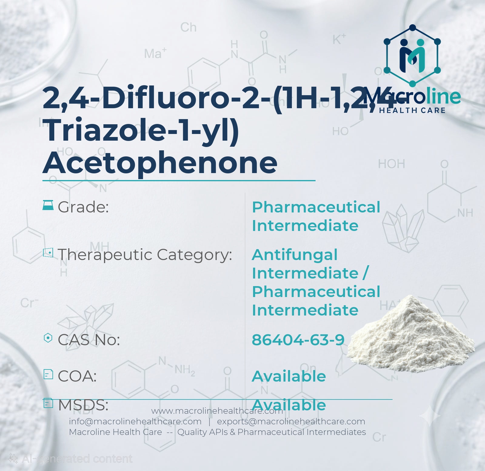 2,4-Difluoro-2-(1H-1,2,4-Triazole-1-yl) Acetophenone